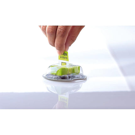 Post-it "Sign and Date" Flags, 200/Desk Grip Dispenser, 1 Dispenser/Pack, 1 in Wide, Bright Green (680-HVSD)