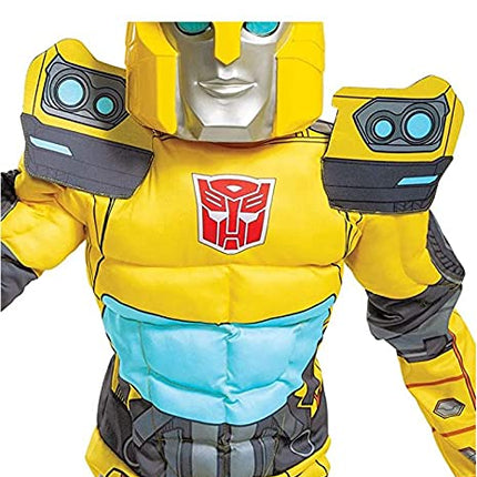 Disguise Official Bumblebee Transformers Costume Kids Boys Robot Costume Kids Muscle Fancy Dress Up Outfit for Children World Book Day Week Birthday Large