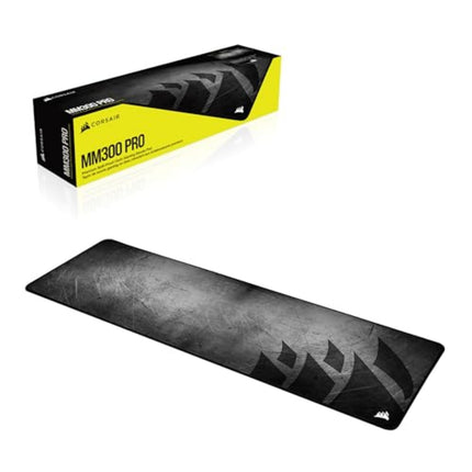 Corsair MM300 PRO Premium Spill-Proof, Stain-Resistant Cloth Gaming Mouse Pad (93 x 30 cm Surface, Micro-Weave Fabric, 3 mm Thick Plush Rubber, Durable Anti-Fray Edges) Extended, Black/Grey