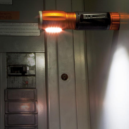 Klein Tools 56028 LED 235 Lumen Flashlight and 100 Lumen Work Light, Durable Waterproof, Hands-Free Magnetic, Up to 12 Hours Run Time