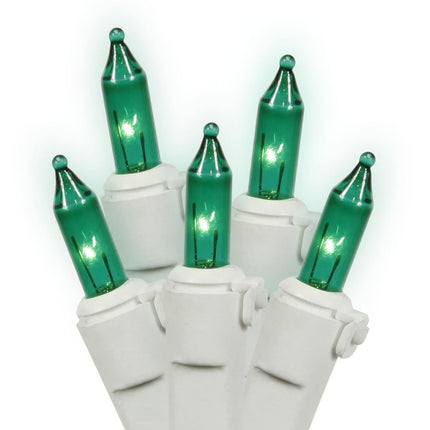 Vickerman 100 Lights Green White Wire End Connecti