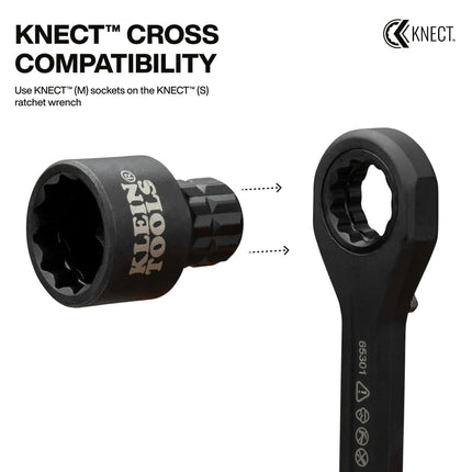 Klein Tools 65KADPS KNECT (S) Impact Socket Adapter Set, 4 Adapters for Ratchets, Impact Drivers and Flip Sockets, Fits 1/4-Inch Drive Tools, Compatible with KNECT (M) System