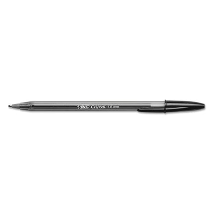 Bic MSB11-BK Cristal Ballpoint Stick Pen, Black Ink, Bold, Dozen