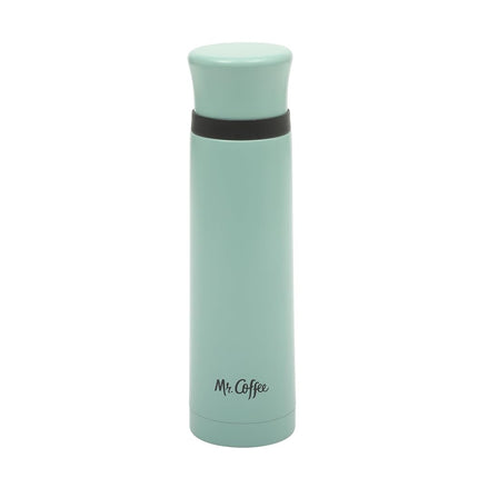 Mr. Coffee Silverleaf 23 oz Stainless Steel Thermal Bottle – Double Wall Vacuum Insulated Travel Mug with Leak-Proof Lid, Teal – Hot & Cold Beverage Flask for Work, Commute, or Camping