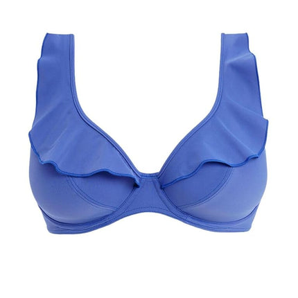 Freya Women's Standard Jewel Cove Underwired High Apex Bikini Top, Plain Azure, 3 4DD US