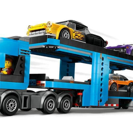 LEGO City Car Transporter Truck with Sports Cars, 4 Vehicle Toy Set for 7 Plus Year Old Kids, Boys & Girls, with Trailer and 4 Minifigures for Imaginative Play, Creative Gift Idea 60408