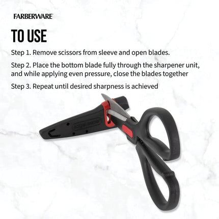 Farberware Self-Sharpening Stainless Steel All-Purpose Shears with Edgekeeper Sleeve