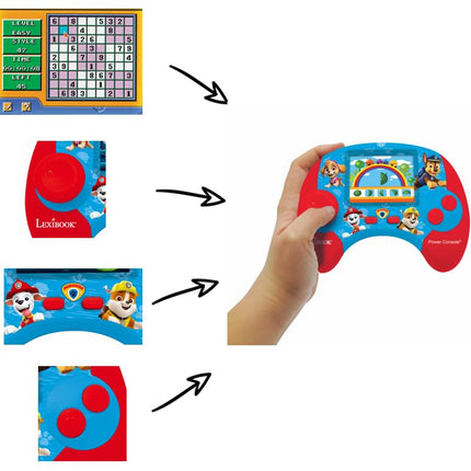 Lexibook, Paw Patrol Power Console - Educational Bilingual Game Console with 100 Activities in English/Spanish, JCG100PAi2