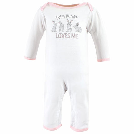 Hudson Baby baby-girls Cotton Coveralls, Some Bunny, 3-6 Months