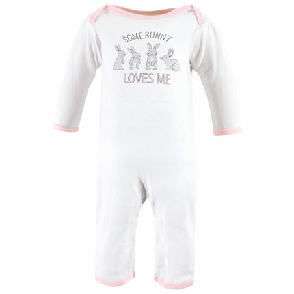 Hudson Baby baby-girls Cotton Coveralls, Some Bunny, 0-3 Months