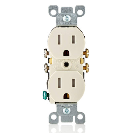 Leviton 15 A 125 V Duplex prise de courant inviolable, lot de 10, T5320-TMP, Amande claire