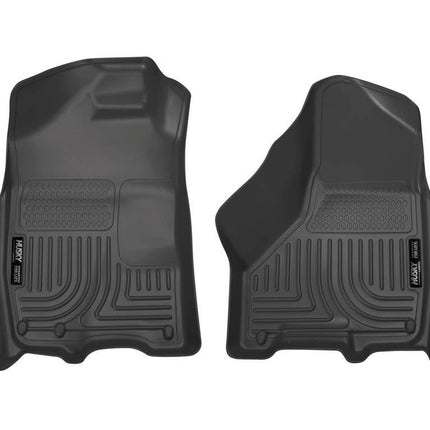 Husky Liners Weatherbeater Floor Mats | Fits 2009-2024 Ram 1500 (19-24 Classic Body only); 2010-2018 Ram 2500/3500 (Crew CAB ONLY/MEGA CAB ONLY) | Front Row, 2-pc Black - 18001