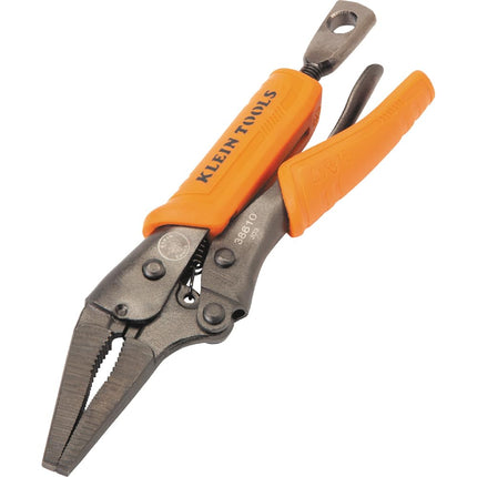 Klein Tools 38610 Locking Plier, Long Nose with Lever Release Handles, High Torque, Ideal for Tight Spaces, 4-Inch