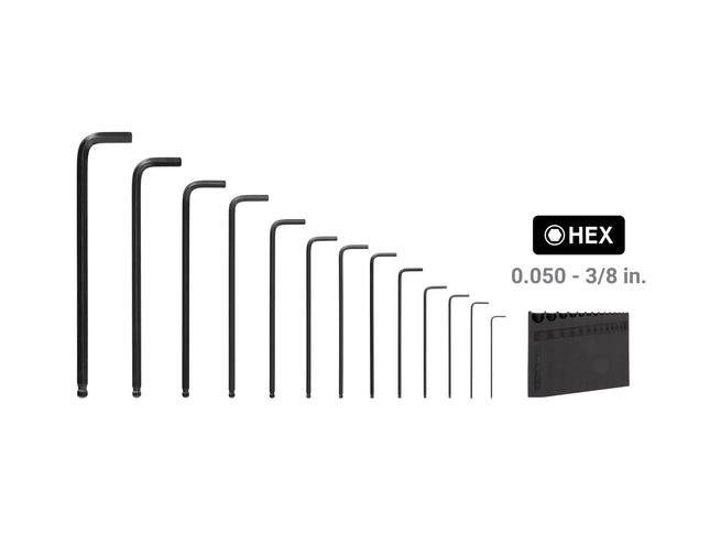 TEKTON Ball End Hex L-Key Set with Holder, 13-Piece (0.050-3/8 in.) | KLX91102