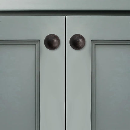 CABDM 10 Pack 1-1/4 Inch Solid Oil Rubbed Bronze Cabinet Knobs Large Heavy Duty Drawer Knobs Kitchen Cabinet Hardware Vintage Ball Knobs Pulls for Drawers.
