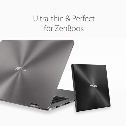 ASUS ZenDrive Black 13mm External 8X DVD/Burner Drive +/-RW with M-Disc Support, Compatible with Both Mac & Windows and Nero BackItUp for Android Devices (USB 2.0 & Type-C Cables Included)
