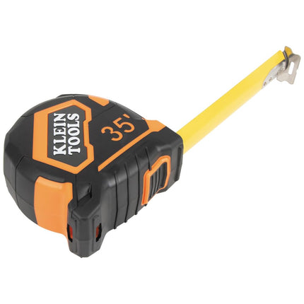 Klein Tools 9135 Tape Measure, Heavy-Duty Measuring Tape with 35-Foot Single-Hook Nylon Reinforced Blade, with Metal Belt Clip