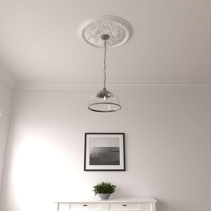 Ekena CM23LU 23 3/4" OD ID x 1 7/8" P Luton Leaf Ceiling Medallion (Fits Canopies up to 3 5/8"), Primed