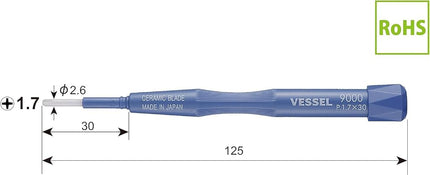 VESSEL Ceramic Adjustment Screwdriver +1.7x30 9000