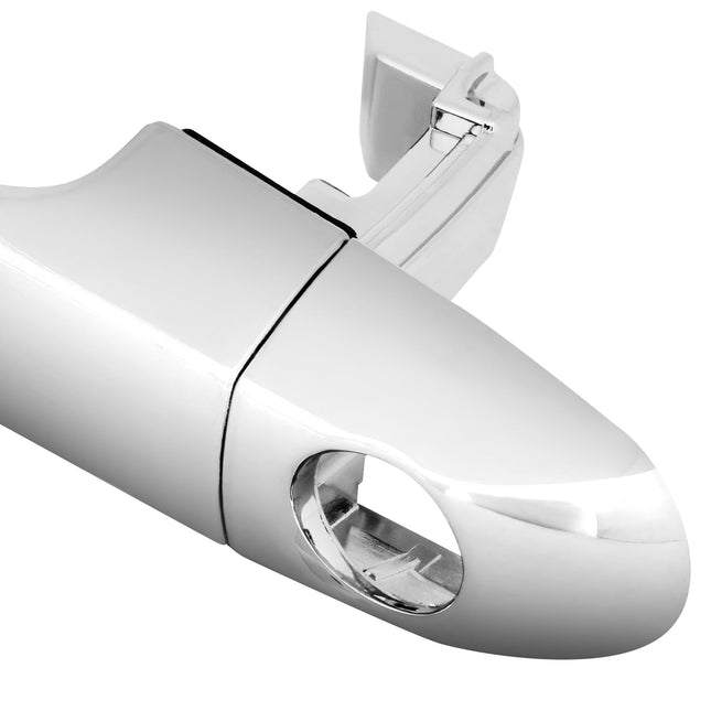 DNA MOTORING Front Left Outer Door Handle Compatible with 09-13 Kia Forte/Koup, w/Keyhole, Chrome, OEM-DHO-01244