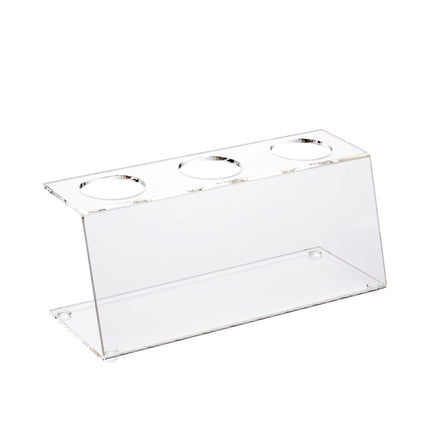 Restaurantware Clear Tek 7.1 x 2.8 x 3.2 Ice Cream Cone Holder 1 Premium Popcorn Cone Holder - Cones are Sold Separately 3 Holes Clear Acrylic Cone Stand Display Candy Or French Fries