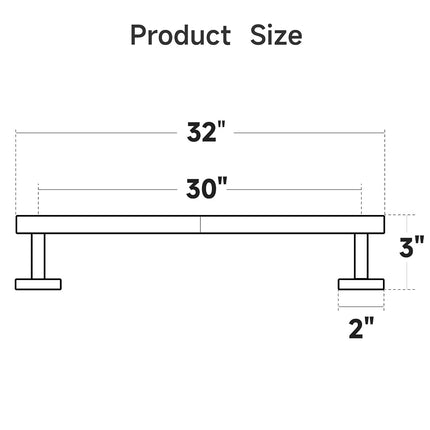 USHOWER Polished Chrome Bath Towel Bar, 30-Inch Towel Racks for Bathroom
