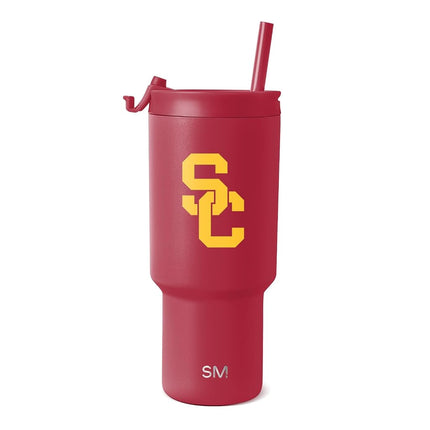 Simple Modern Officially Licensed Collegiate USC Trojans 30 oz Tumbler with Flip Lid and Straws | Insulated Cup Stainless Steel | Gifts for Men | Trek Collection | University of Southern California
