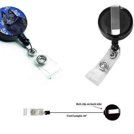 Caroline's Treasures Schipperke Winter Snowflakes Holiday Retractable Badge Reel, Multicolor (LH9294BR)