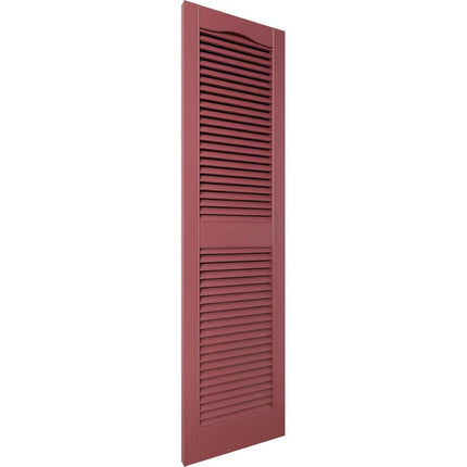 Ekena Millwork Lifetime Vinyl LL1S14X02500WN Standard Cathedral Top Center Mullion, Open Louver Vinyl Shutters, w/Installation Shutter-Lok's & Matching Screws (Per Pair), 14 1/2"W x 25"H, Wineberry
