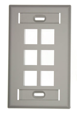 Leviton 42080-6GS Quickport Wallplate with Id Wind