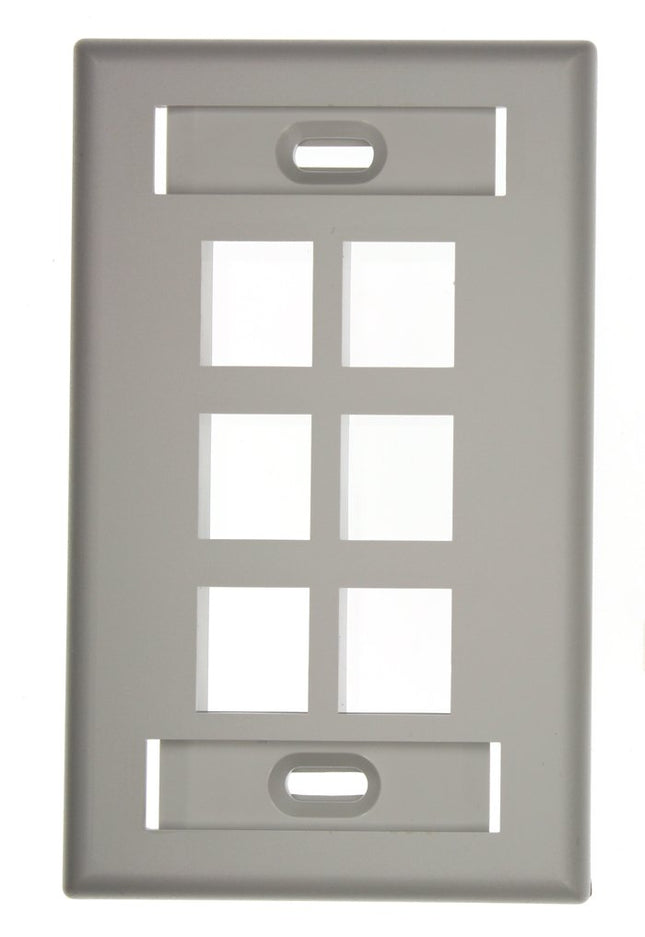 Leviton 42080-6GS Quickport Wallplate with Id Wind