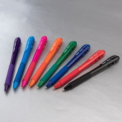 Pentel Wow! Retractable Ballpoint Pen, (1.4mm) Bold Line, Assorted Ink Colors, 8 Pack