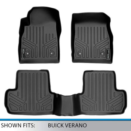 MAX LINER - A0190/B0190 Juego de alfombrillas de 2 filas negras para Buick Verano 2012-2017