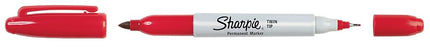 Sharpie 32002 Twin Tip Fine Point and Ultra Fine Point Permanent Marker, Red, 12-Pack