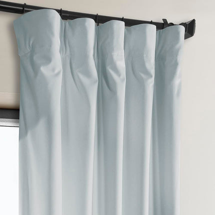 HPD Half Price Drapes Heritage Plush Velvet Curtains 108 Inches Long Room Darkening Curtains for Bedroom & Living Room 50W x 108L, (1 Panel), Aquarius Blue