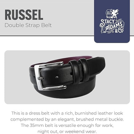 Stacy Adam's Leather Dress Belt for Dickinson Oxford, Suits, Pants, Classic, Formal, Business, Work, Smooth Edge, Croco, Black, 34
