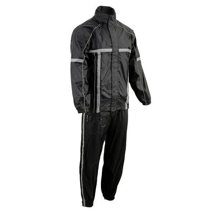 Milwaukee Performance Men's Water Resistant Rain Suit with Reflective Tape (Black, X-Large)