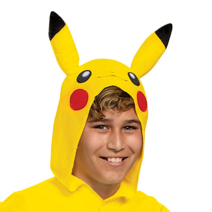 Pikachu Costume for Kids, Official Pokemon Costume Hooded Jumpsuit, Child Size Large (10-12)