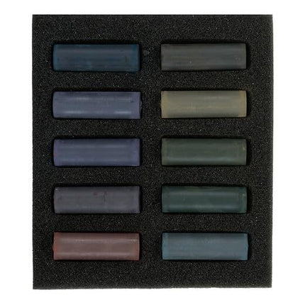 Rembrandt Soft Pastel Micro Set, 10-Piece Half Sticks, Dark Shades Selection