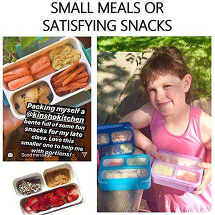 Leakproof Bento Lunch and Snack Box Set | Food Prep & Meal Planning Portion Containers for Kids and Adults | BPA Free | Microwave Safe | Accessories One Size Lilac Sparkle MINI