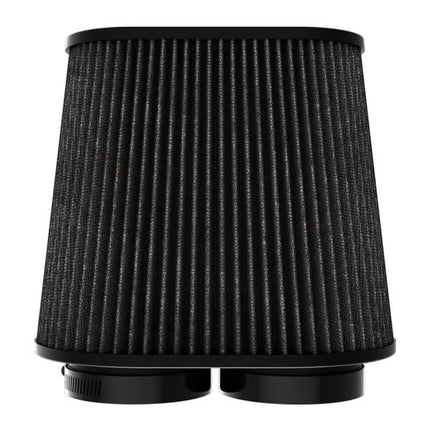K&N Black Universal Dryflow Oval/Conical Air Filter 72mm dual flange, 152mm x 229mm base, 191mm x 94mm top, 191mm height (RU-3136HBK)