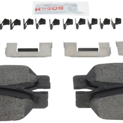 BOSCH BE805H Blue Ceramic Disc Brake Pad Set With Hardware - Compatible With Select Ford Thunderbird; Jaguar S-Type; Lincoln LS; FRONT
