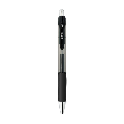 Bolígrafo de gel BIC PrevaGuard Gel-ocity con protección incorporada para suprimir el crecimiento bacteriano en el bolígrafo, punta mediana (0.7 mm), negro, paquete de 4 unidades