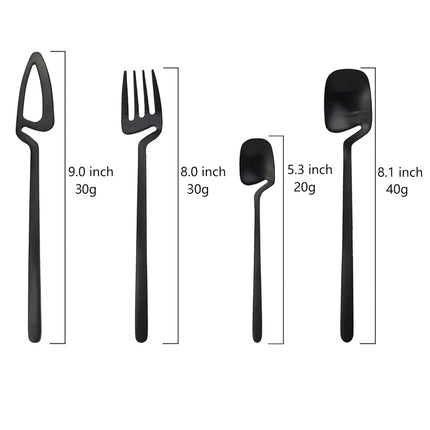 JASHII Silverware Set Satin Finish 24-Piece Stainless Steel Flatware Set Kitchen Utensil Set Service for 6 Tableware Cutlery Set Dishwasher Safe (Matte Blue Silver)