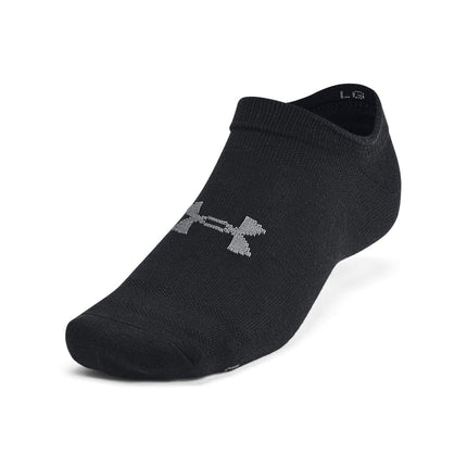 Under Armour Unisex Essential No-Show Socks 6-Pack Black L