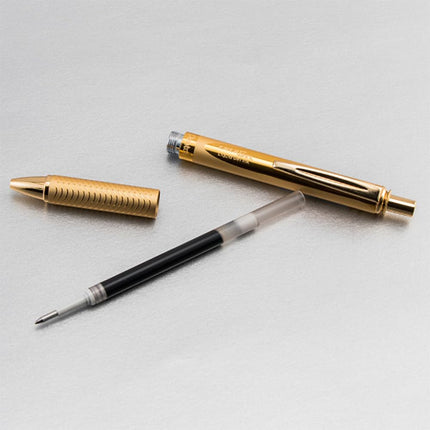 Pentel EnerGel Alloy RT Retractable Liquid Roller Gel Pen - Metal Barrel 0.7mm - Gold Body (Black Ink)
