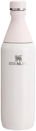 Stanley All Day Slim Bottle 20 oz | Tapa giratoria con cierre hermético | Diseño delgado para viajes y gimnasio | Acero inoxidable con aislamiento | Sin BPA | Cuarzo rosa