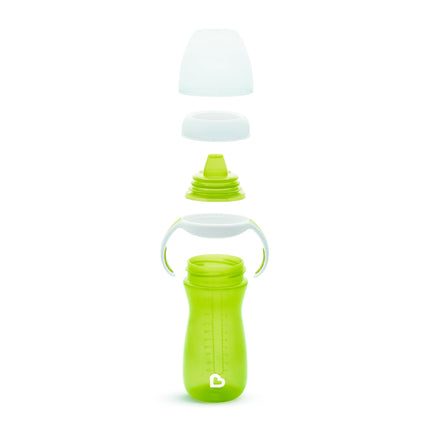 Vaso de aprendizaje Munchkin® Gentle™ Transition con asas de entrenamiento, 295 ml, paquete de 2, azul/verde