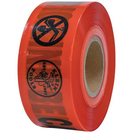 Klein Tools 58003 Barricade and Warning Tape with Caution/Buried Electric Line, 3-Inch x 1000-Foot