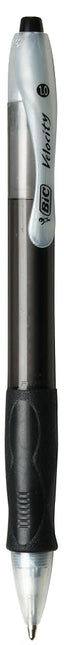 BIC Velocity Retractable Ballpoint Pens, Medium Point (1.0 mm), Black Ink Pens, 12-Count Pack, With Comfortable Grip